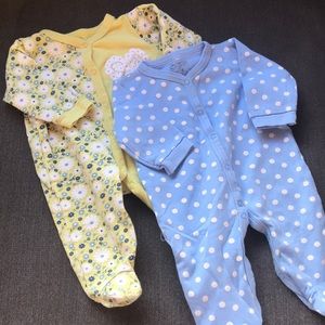 Set of 2 3-6 month footed sleepers